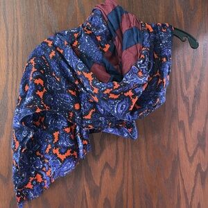 Loft Paisley and Stripes Print Scarf